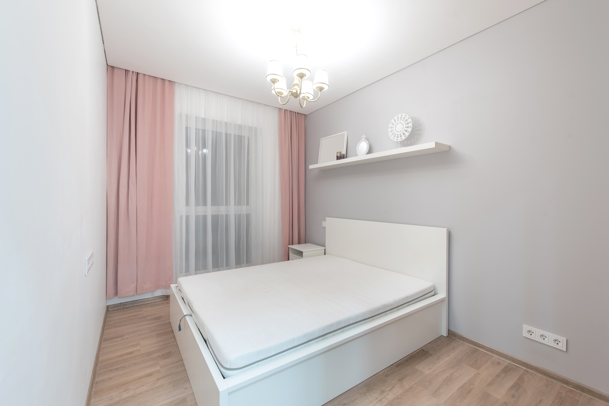 laminate flooring in a rental property bedroom